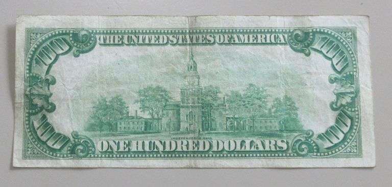 $100 REDEEMABLE IN GOLD FRN 1928 NUMERICAL 7