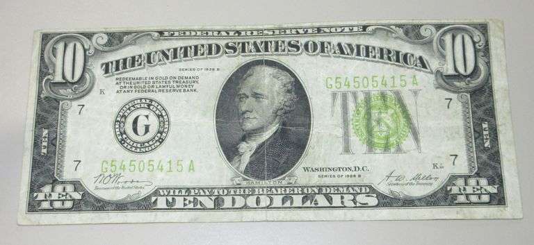 $10 1928 REDEEMABLE IN GOLD FRN
