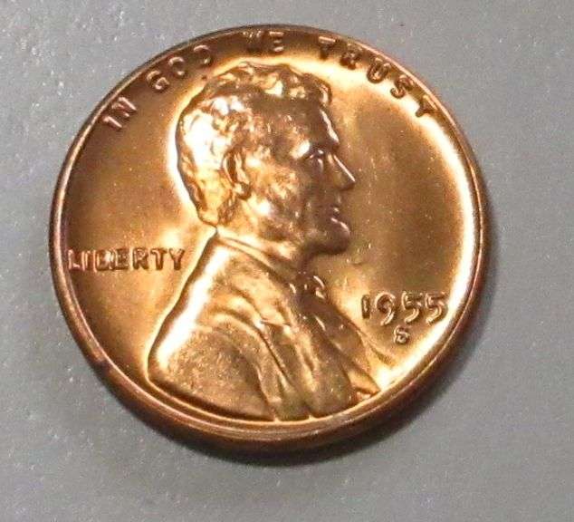 1955-S BU RED WHEAT CENT