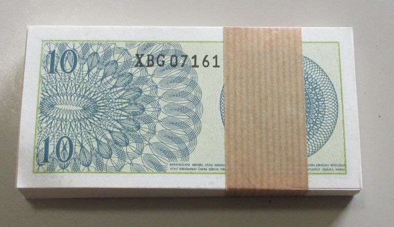 100 UNC CONSECUTIVE BANK PACK 10 SEN INDONESIA