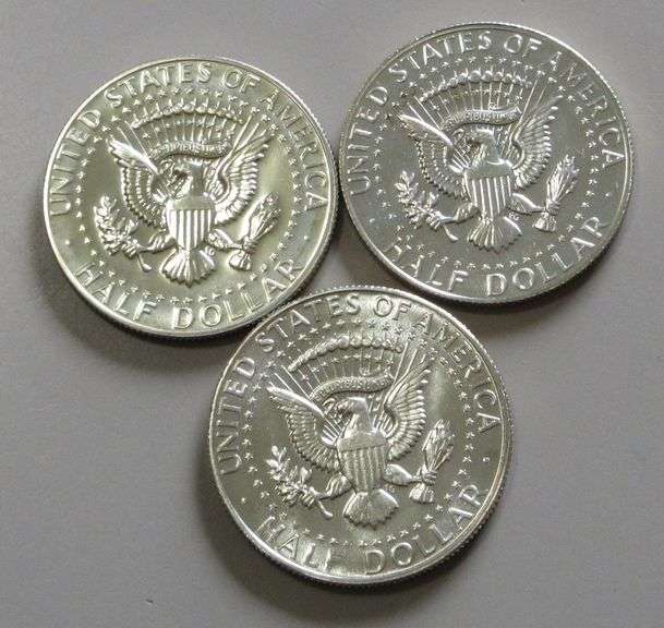 3 BU SILVER KENNEDY HALF DOLLARS 40%
