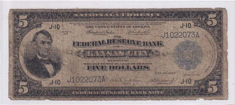 $5 TOUGH KANSAS CITY FRBN 1918