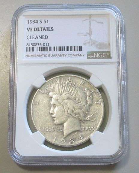 KEY DATE PEACE $1 1934-S NGC VF