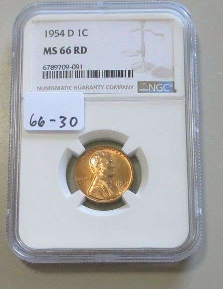 1954-D WHEAT CENT NGC MS 66 RED