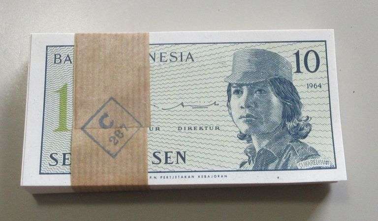 100 UNC CONSECUTIVE BANK PACK 10 SEN INDONESIA
