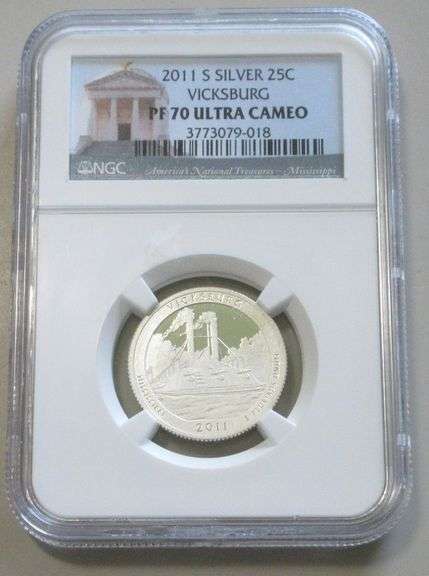 2011-S SILVER QUARTER VICKSBURG NGC PR70
