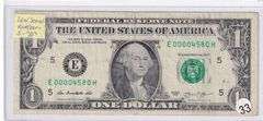 $1 LOW SERIAL NUMBER FEDERAL RESERVE NOTE