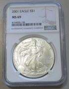 $1 2001 SILVER EAGLE NGC MS69