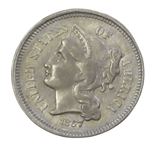 1867 HIGH GRADE 3 CENT PIECE