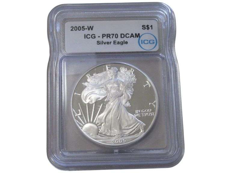 2005-W Silver Eagle ICG PR70 DCAM Certified Proof Coin