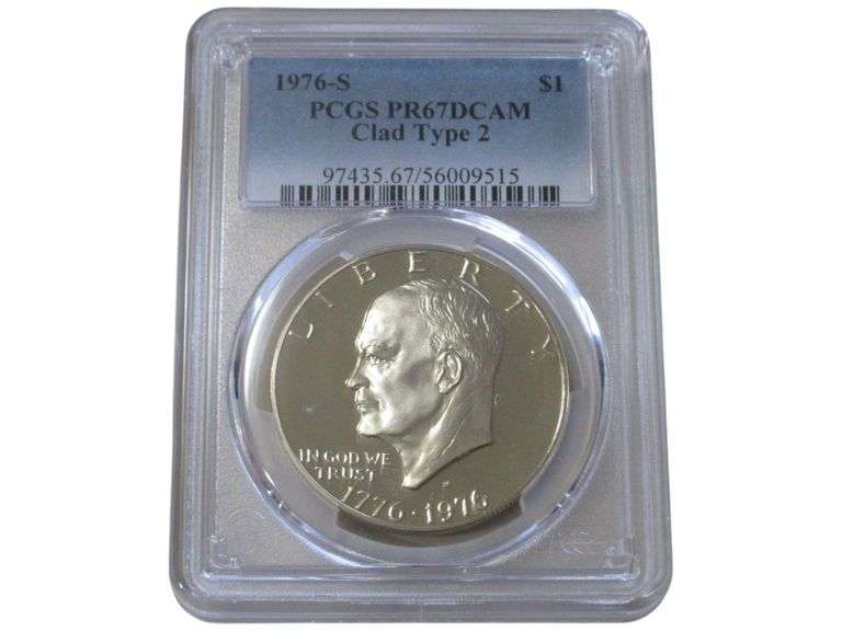 1976-S Eisenhower Dollar PCGS PR67DCAM Clad Type 2 Bicentennial Design