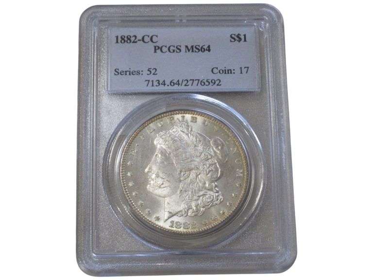 1882-CC Morgan Silver Dollar PCGS MS64 Attractive Cartwheel Luster