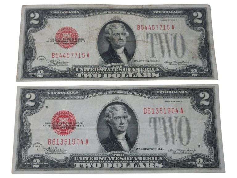 Series of 1928 $2 US Notes Pair - Star Coin and Currency, LLC