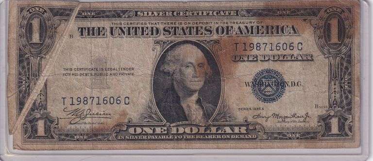 Early Gutter Fold Error 1935A $1 Silver Certificate