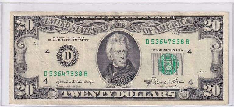 1981 Series $20 Federal Reserve Note  Collectible U.S.