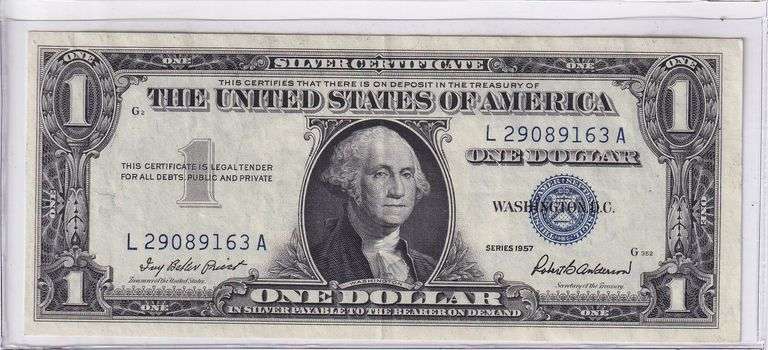 1957 One Dollar Silver Certificate Note  Legal Tender