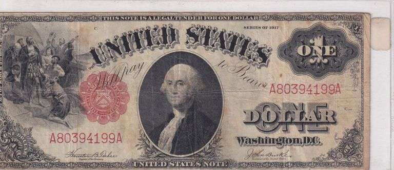 1917 $1 U.S. Legal Tender Note with George Washington Portrait