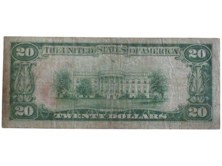 1929 $20 National  Note - Federal Reserve Bank of Boston