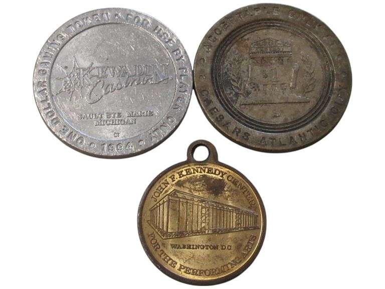 Vintage Casino Gaming Tokens & Kennedy Center Medal  Collection