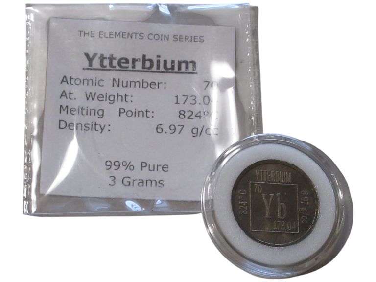 Ytterbium Element  - 99% Pure, 3 Grams, Collectible Series