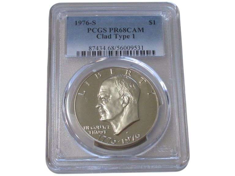 1976-S Eisenhower Bicentennial Dollar PCGS PR68CAM Clad Type 1