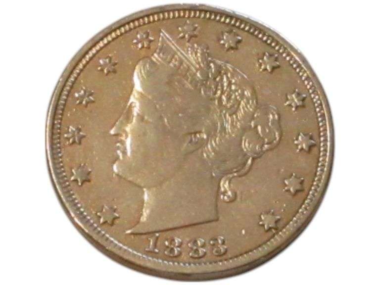1883 Liberty Head Nickel - No Cents Variety Racketeering nickel gold plate