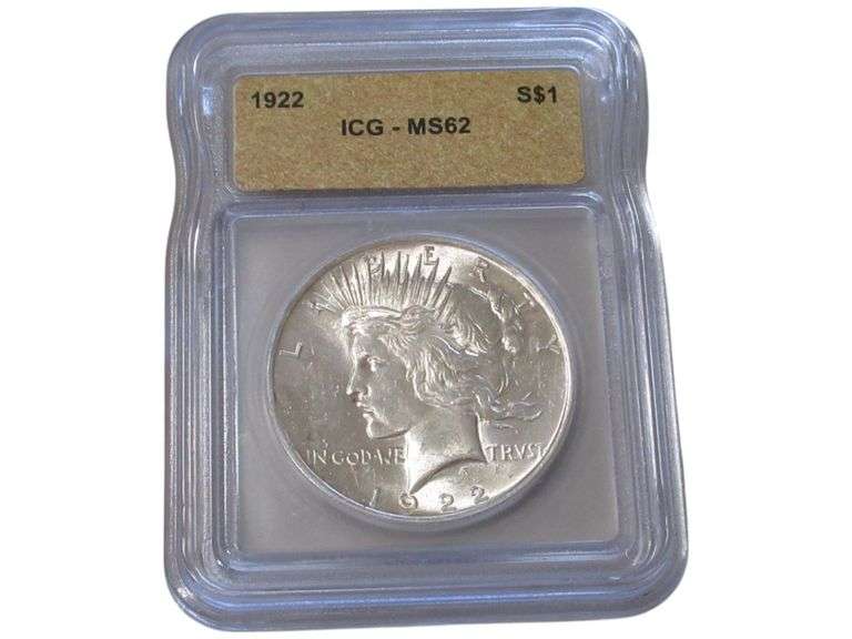 1922 Peace Silver Dollar ICG MS 62