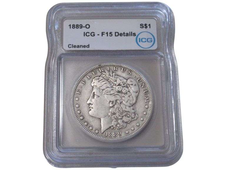 1889-O Morgan Silver Dollar - ICG F 15 Details (Cleaned)