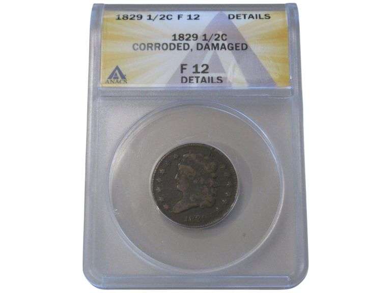 1829 Half   - ANACS F12 - Corroded/Damaged