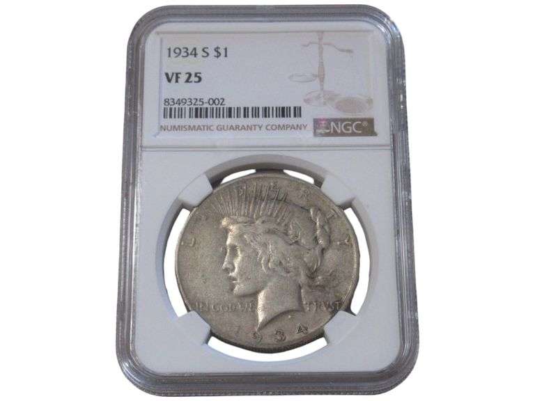 1934-S Peace Silver Dollar $1  NGC VF 25