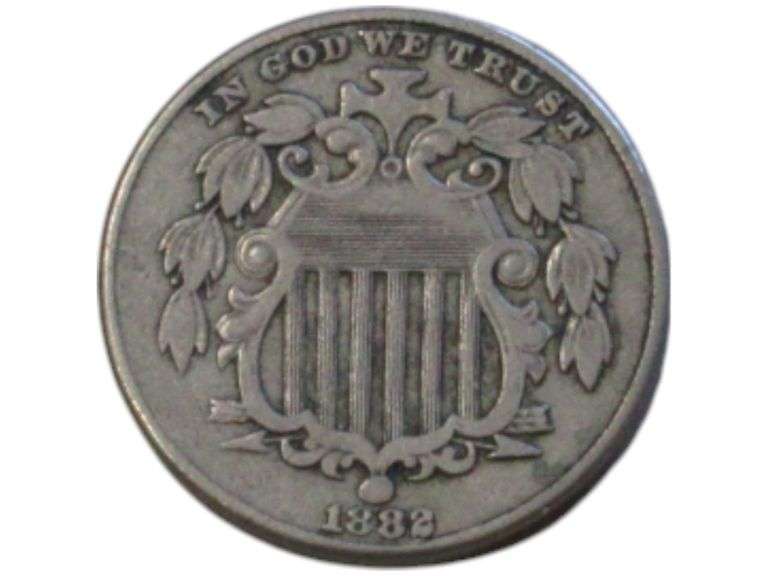 1882 Shield Nickel  - In God We Trust Design