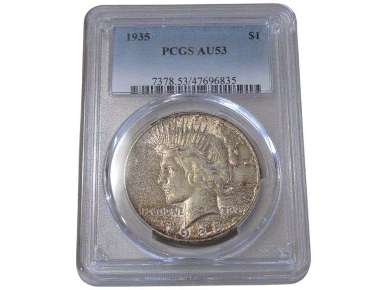 1935 Peace Silver Dollar - PCGS AU53