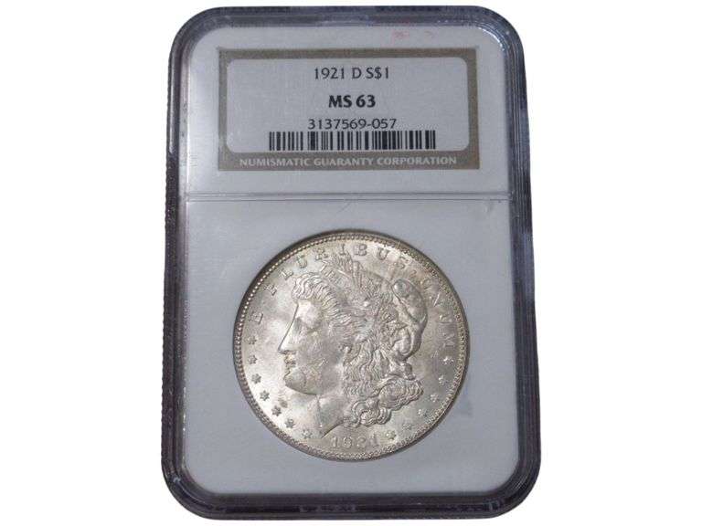 1921-D Silver Dollar MS63   in Holder