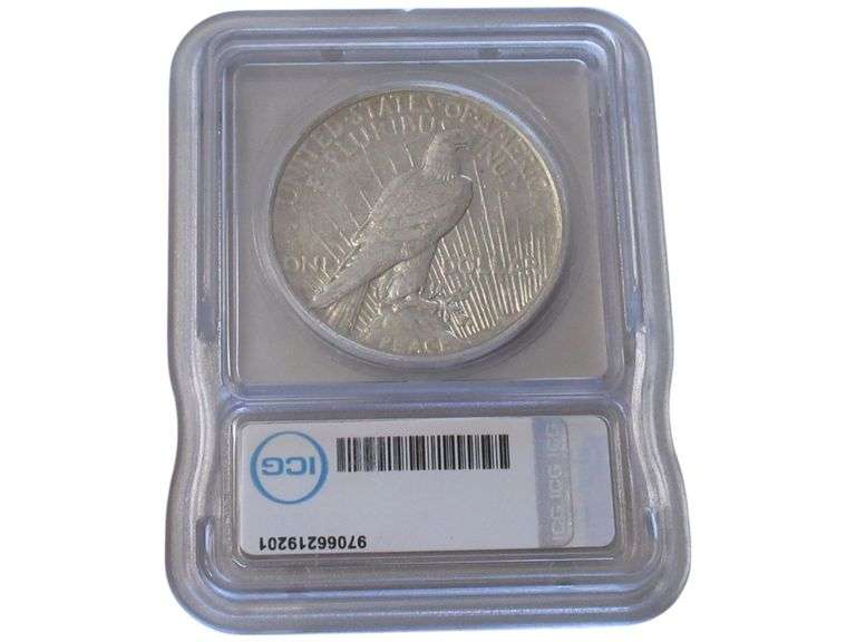 1927-D Peace Silver Dollar, ICG VF20 Details, Cleaned