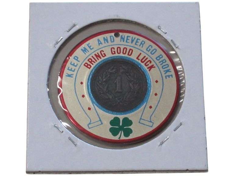 1942-B Helvetia 1 Franc Swiss American Friendship  with Good Luck Holder