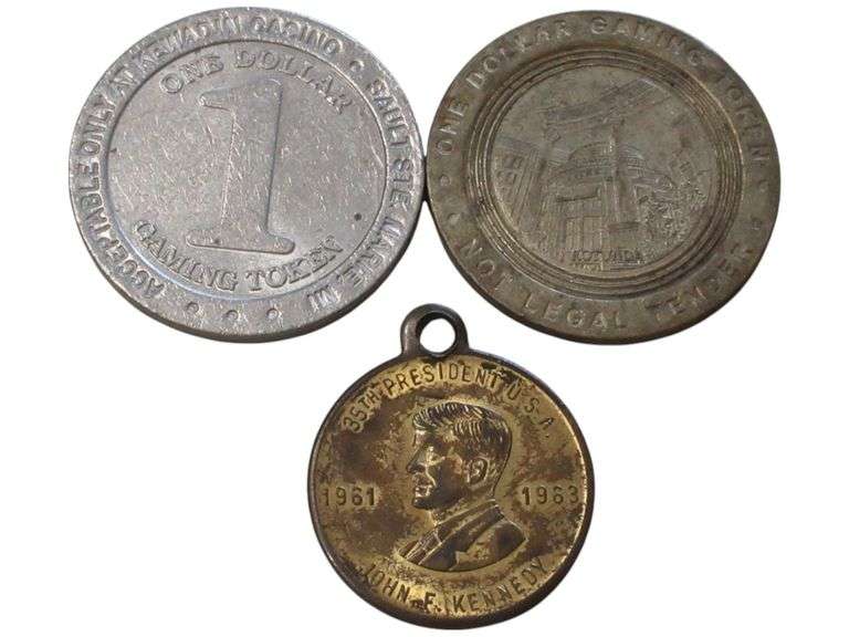 Vintage Casino Gaming Tokens & Kennedy Center Medal  Collection