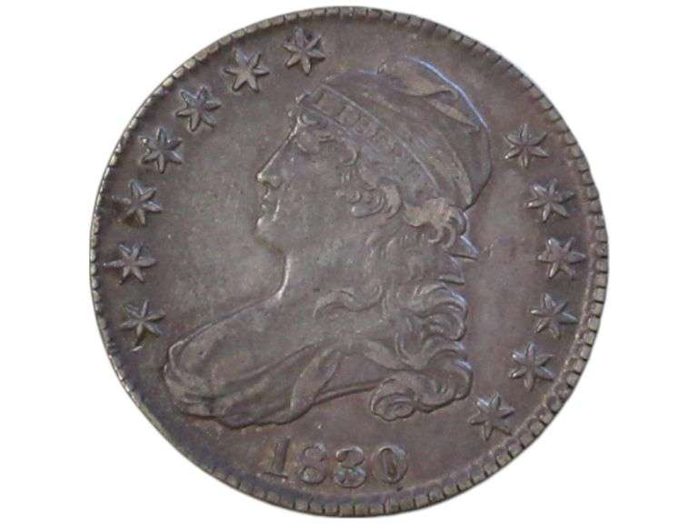 1830 Capped Bust Half Dollar  - Vintage American Silver Currency