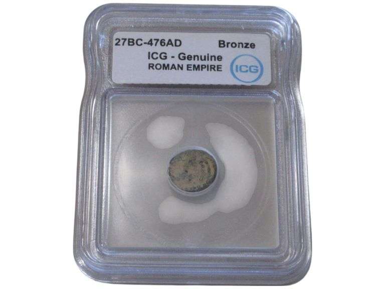 Bronze Roman Empire , 27 BC-476 AD, ICG Certified Genuine