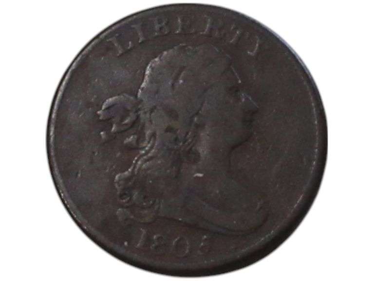 1805 Draped Bust Half Cent Tough coin