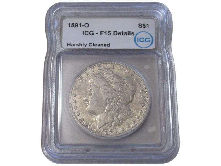1891-O Morgan Silver Dollar - ICG F 15 Details (Harshly Cleaned)