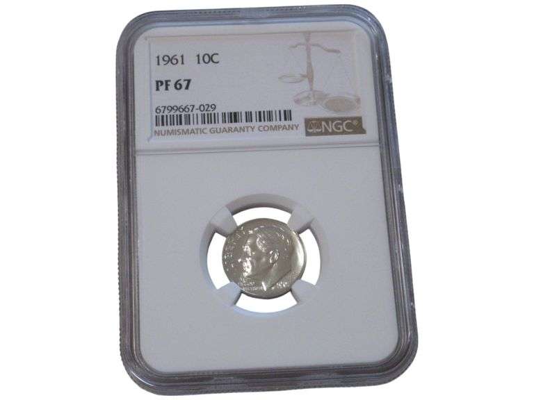 1961 PF 67 Roosevelt Dime - NGC Certified