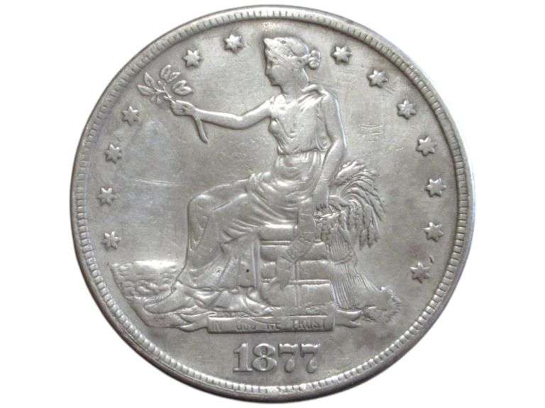 VERY UNIQUE TRADE BOX OPIUM TRADE DOLLAR 1877-S READ DESCRIPTION