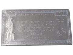 1945 U.S. Victory Volunteer Service Appreciation Plaque