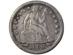1853 Seated Liberty Dime with Arrows Vintage Collectible