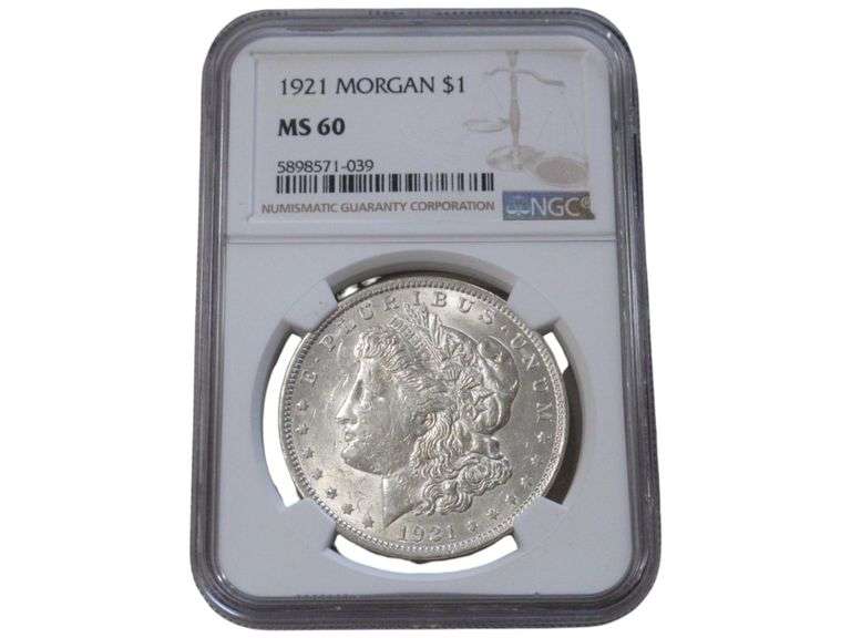 1921 Morgan Silver Dollar MS60 NGC Graded