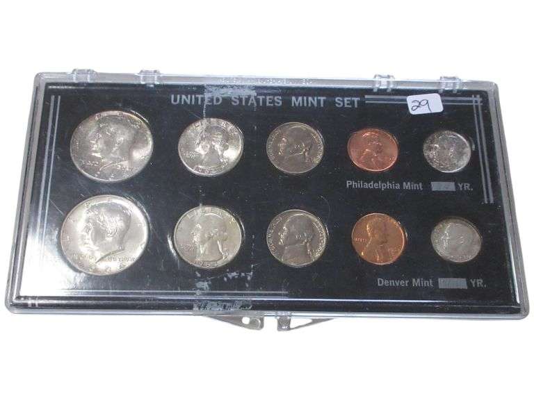1964 United States Mint Set with Kennedy Half Dollars - Philadelphia and Denver Mints