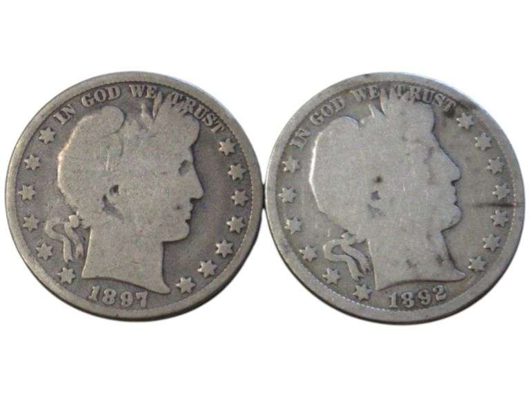 1892 & 1897 Barber Half Dollars