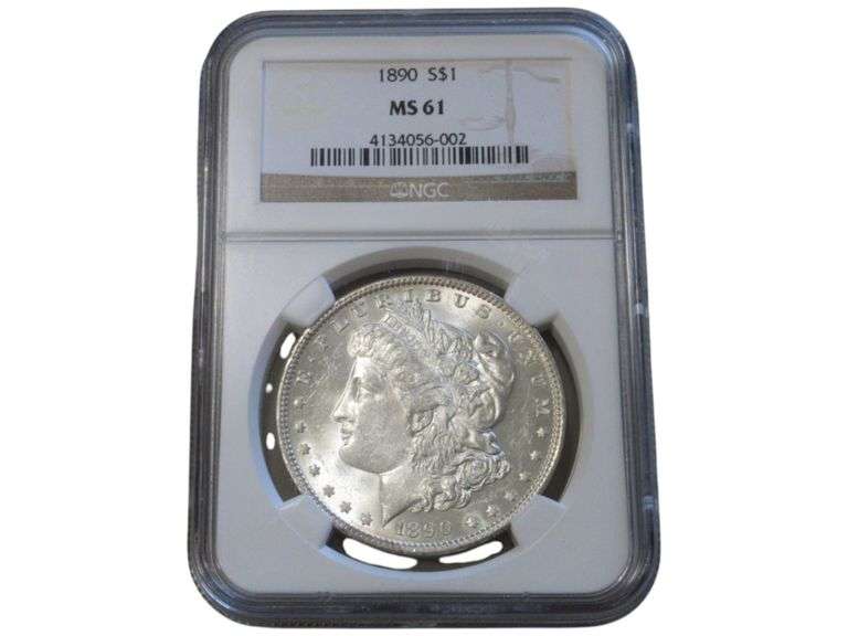 1890 Morgan Silver Dollar $1 MS 61 NGC Graded