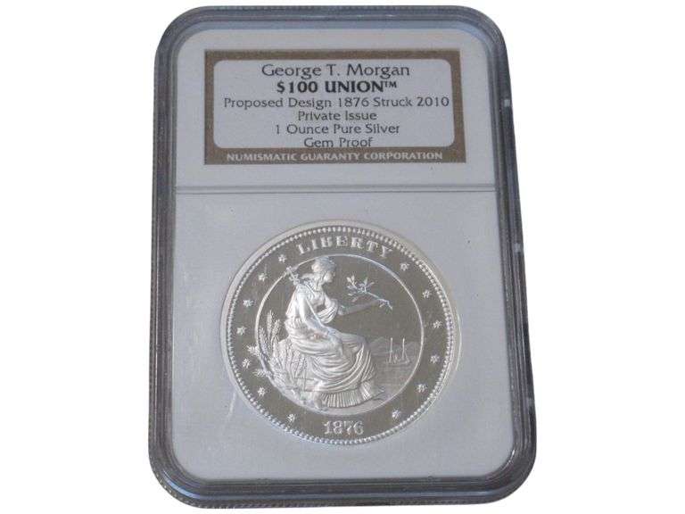 George T. Morgan $100 Union 1876 Design 2010 Silver Gem Proof