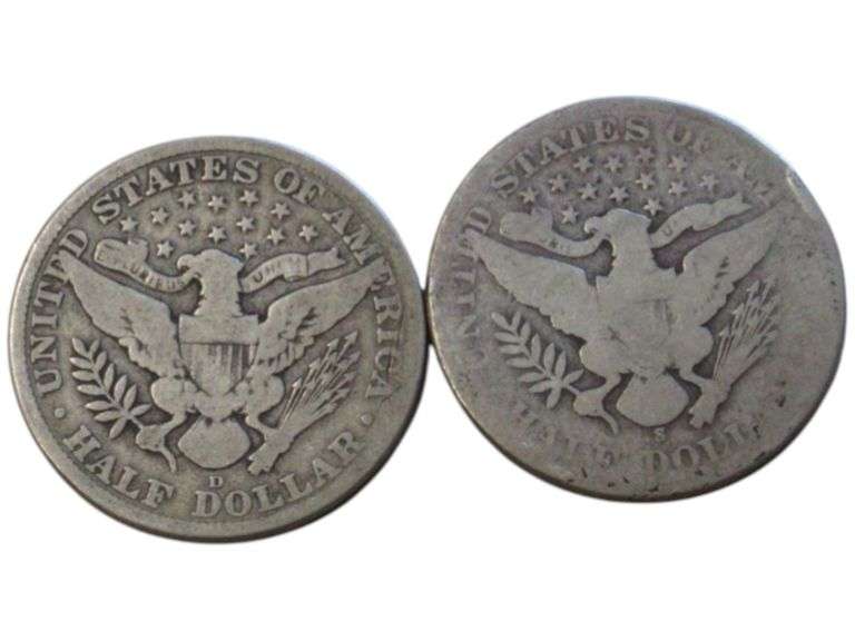 1903 S and 1912 D Barber Half Dollar Lot
